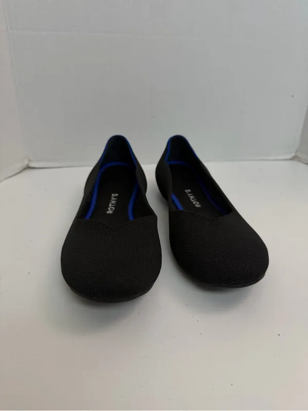 Rothys The Flat Ballet Shoes Round Toe Comfort Travel Washable Black Blue - Image 2