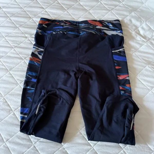 Athleta Cropped Leggings Pants Womens Size‎ Small Blue Stretch Yoga Activewear - Image 9