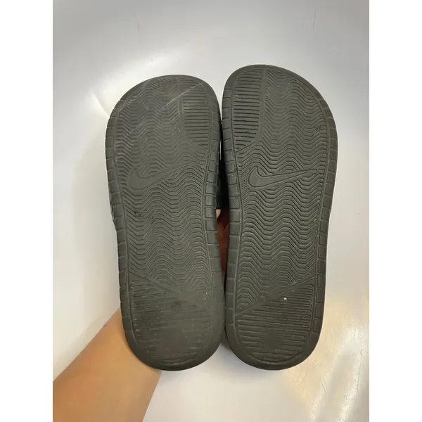 Nike Benassi JDI Slides Womens 9 Black Excellent Tonal Checkerboard 343881-011 - Image 6