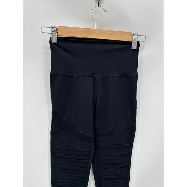 Aerie Black Chill Play Move Moto Pull On Stretch Leggings Women's Size‎ X-Small - Image 4