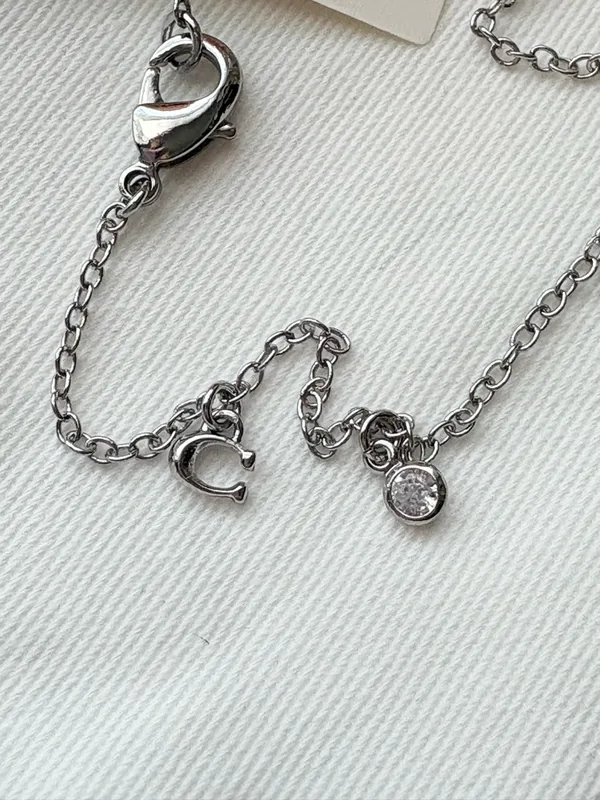 Coach Silver Heart Charm Bracelet with Crystal Accent - Image 4