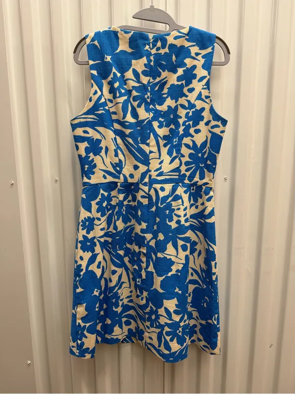 J. Crew Blue and Cream Floral Mini Sheath Dress - Image 3