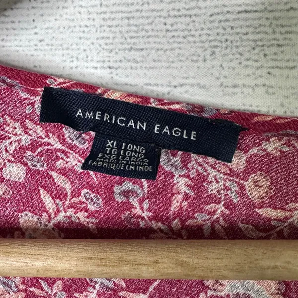 American Eagle Womens XL Long Boho Paisley Floral Gathered Mini Dress - Image 9