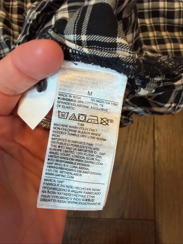 GAP Women’s Black Flannel Elasticated Waist Top Size Medium - C71-013 - Image 7