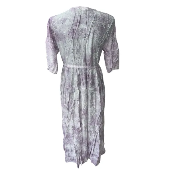Easel Women's Kimono Purple‎ and White Marble Floor Length Size Small SS Beach - Image 5