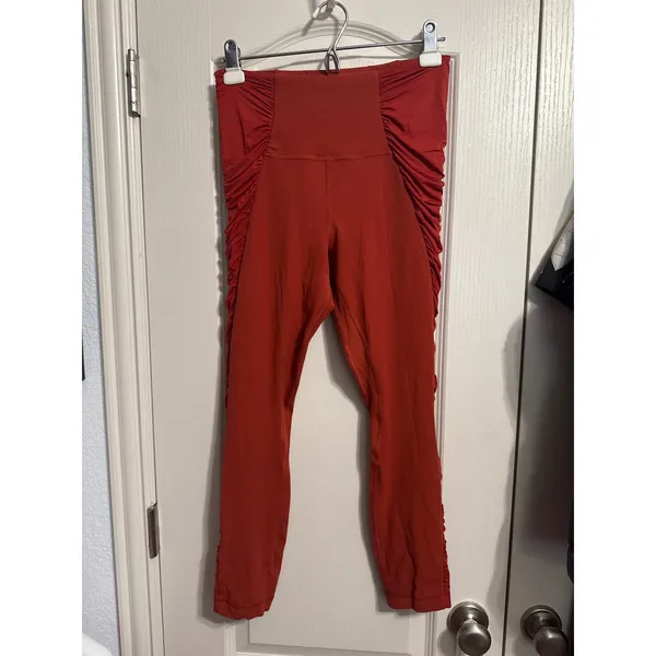 Lululemon Align High‎ Rise Ruched Crop Cayenne Red Leggings Athleisure Yoga - Image 2