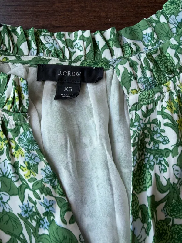 J Crew Smocked-waist featherweight satin dress in tossed floral - Image 4