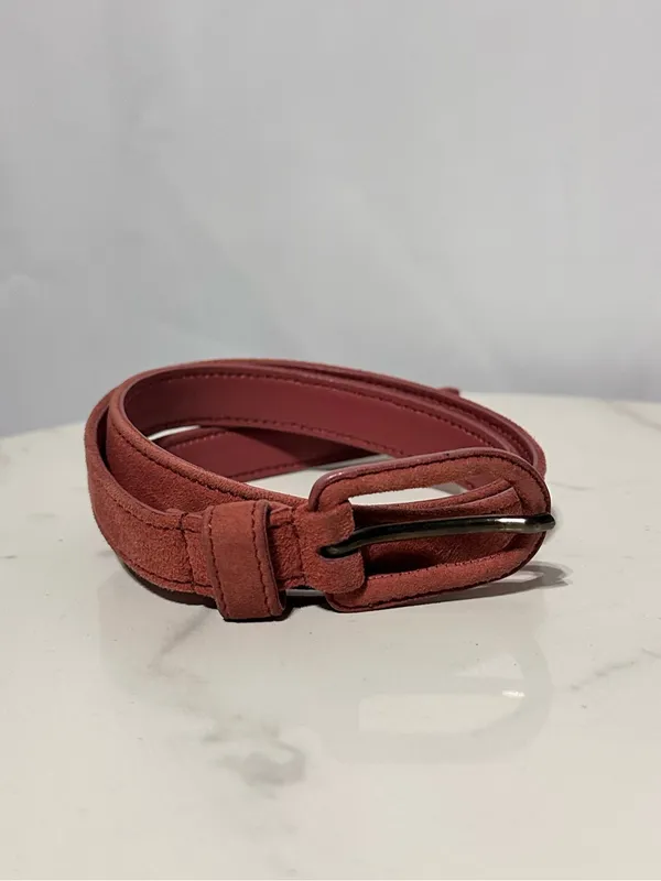 Prada Suede Skinny Belt in Rust 26 2 - Image 2