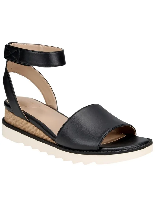 Giani Bernini Womens Constancia Ankle Strap Wedge Sandals Black Smooth 6M - Image 10