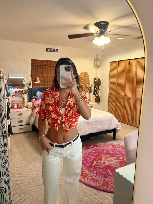 Floral blouse Red - Image 3