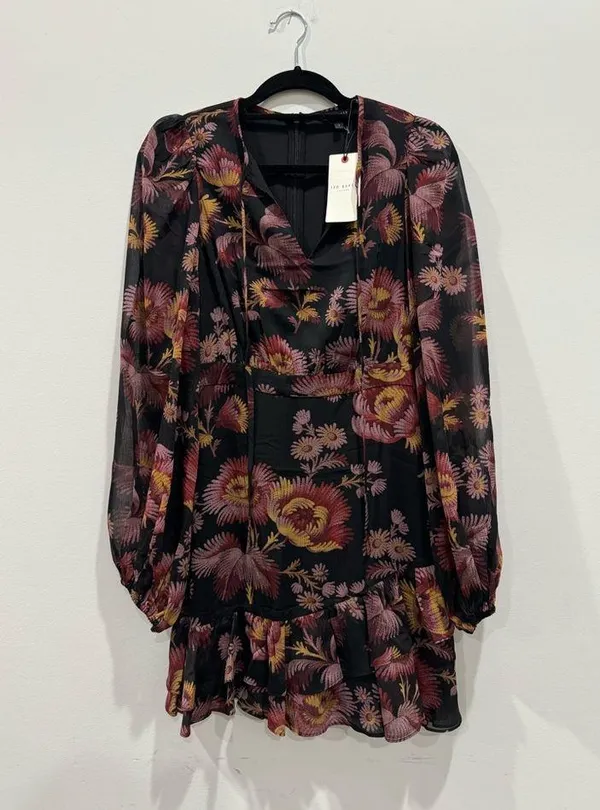 Ted Baker London Piara Ruffle Asymmetric Minidress Size 1/S NWT - Image 5