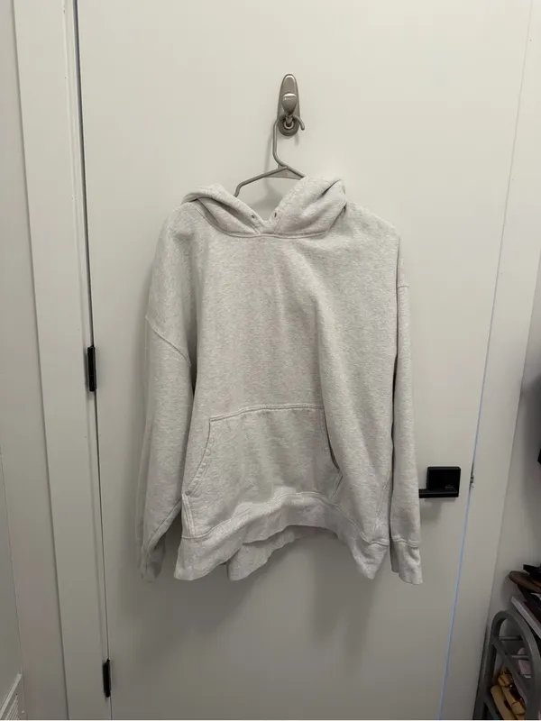 Aritzia TNA Cozy Fleece Boyfriend Hoodie in Heather Chrome size XXL - Image 2
