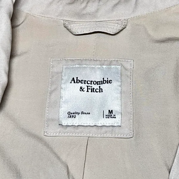 Abercrombie & Fitch Women’s Light Beige Moto Jacket Size M Asymmetrical Zip EUC - Image 7