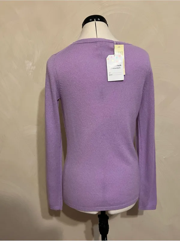 Peck & Peck Women L/S Pullover 2 Ply 100% Cashmere Lilac Sweater,Minimalist|Sz:S - Image 13