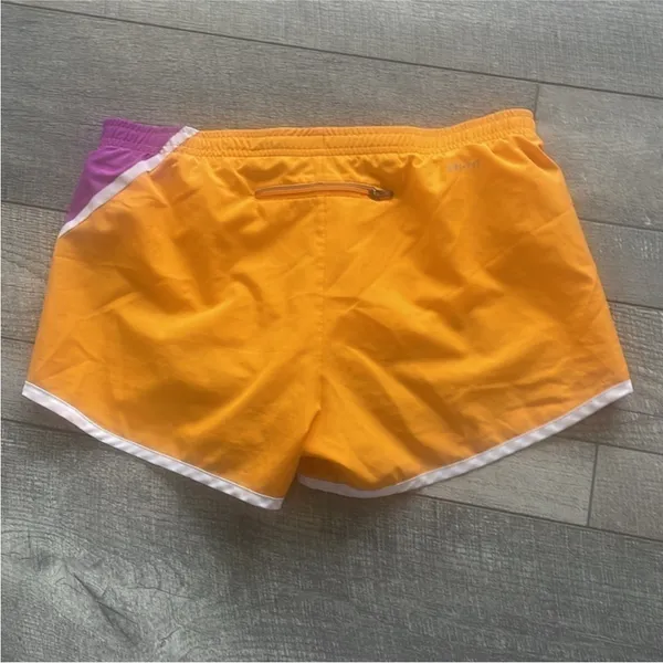 Nike Dri-Fit Size Medium Orange and Purple Running Athletic Shorts - Image 6