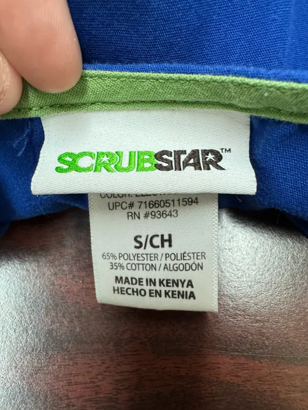 Scrubstar Electric Blue Scrub Top Size Small - Image 3