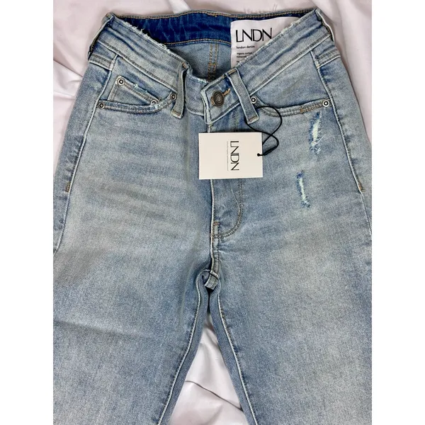 LNDN Landon Denim High Rise Straight Leg Distressed Jeans 36" Waist - Image 7