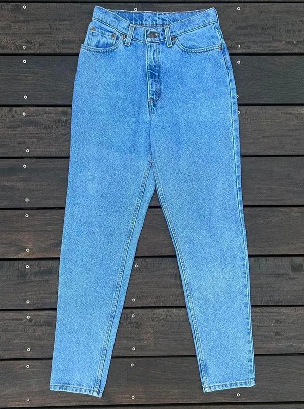 Blue Vintage Levi's Blue Light Wash Mom Jeans Denim High Waisted Pants - Image 4