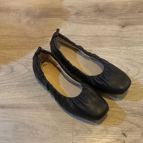 The drop black ruched classic flat ballets new size 8 - Image 12