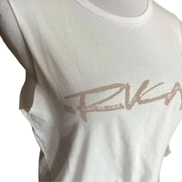 NWT Womens RVCA Vintage White Chalk Script Logo Tie Front Tank Top - Sz S - Image 3