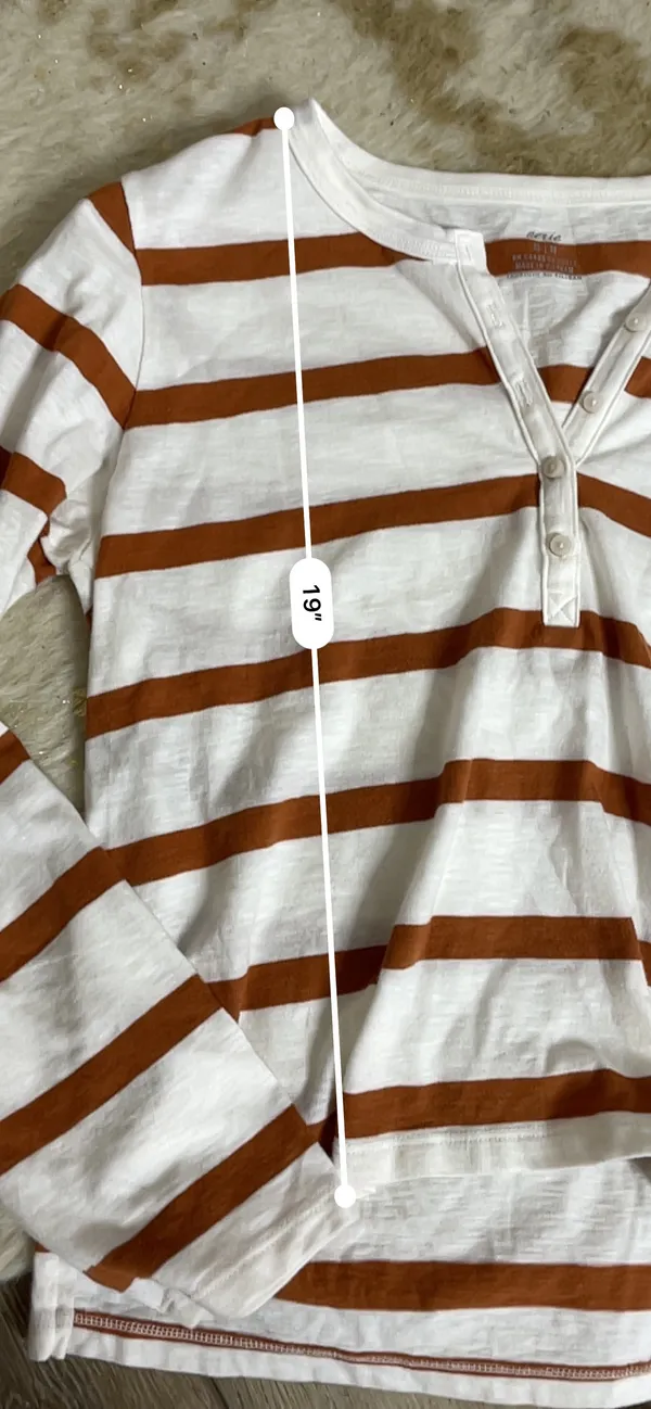 Aerie Striped Henley Long Sleeve Top - Image 2