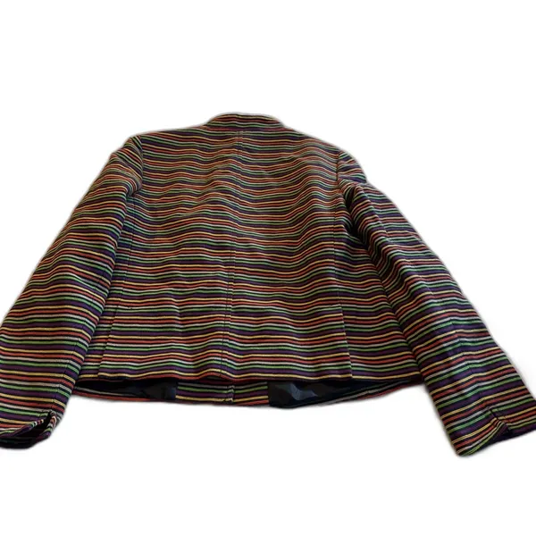 Talbot's Multicolor striped Long Sleeve Button Front Mandarin Collar Blazer 12 - Image 13