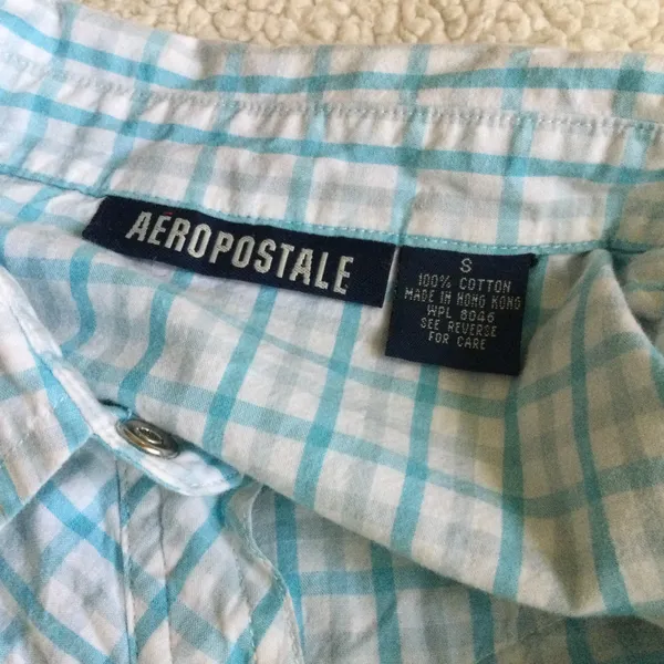 Aeropostale Vintage Y2K Plaid Pearl Snap Button Down Western Shirt - Sz Small - Image 10