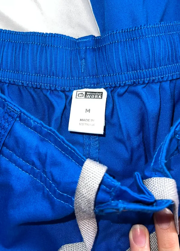 Royal Blue Scrub Cargo Pants Size M - Image 2