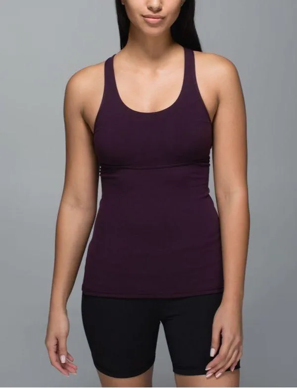 Lululemon Athletica Dark Purple Cross back Tank Top - Image 4