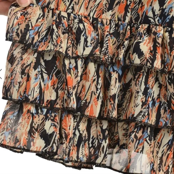 NWT Scully Feather Print Dress Patterned Garment Pink Size M - Image 5