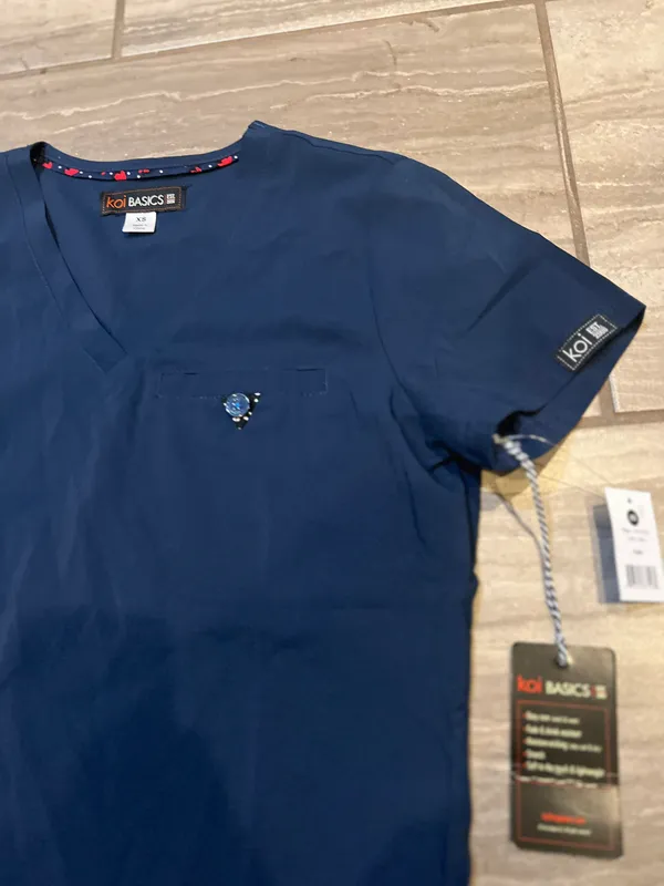 New! Koi Scrub Top Sz XS! No Free Shipping:( Blue - Image 2