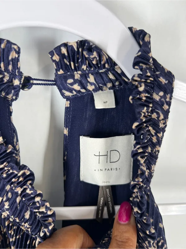 HD in Paris Anthropologie Pleated Halter Dress M‎ Petite - Image 4