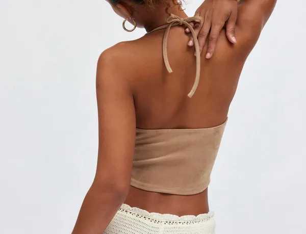 Ecote Brown suede and lace top - Image 2