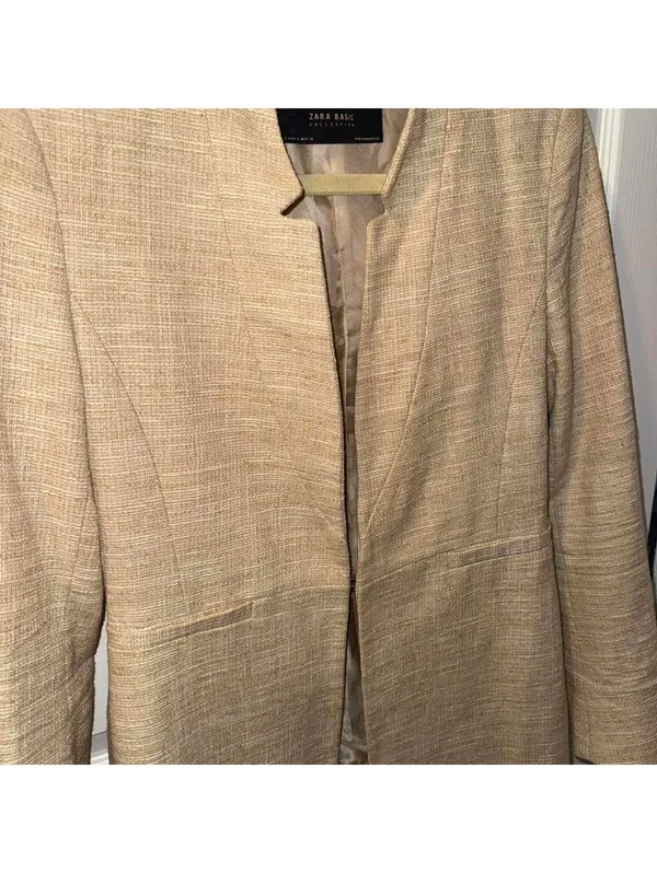 Zara Country Cream Mix Tweed Style Dress Jacket - Image 2