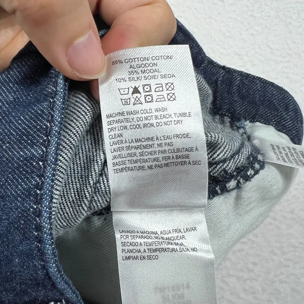 Lucky Brand Womens Silk Blend Denim Pants Size 26 Relaxed Fit Old Money Dark - Image 5
