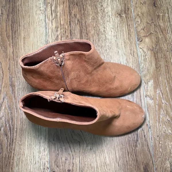 Old Navy Womens Roasted Chestnut Brown Block‎ Heel Ankle Booties Size 9 READ - Image 7