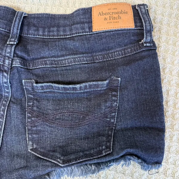 Abercrombie & Fitch Denim Cutoff Micro Booty Shorts 4 27 Y2K 2010 Low Rise Jean - Image 3