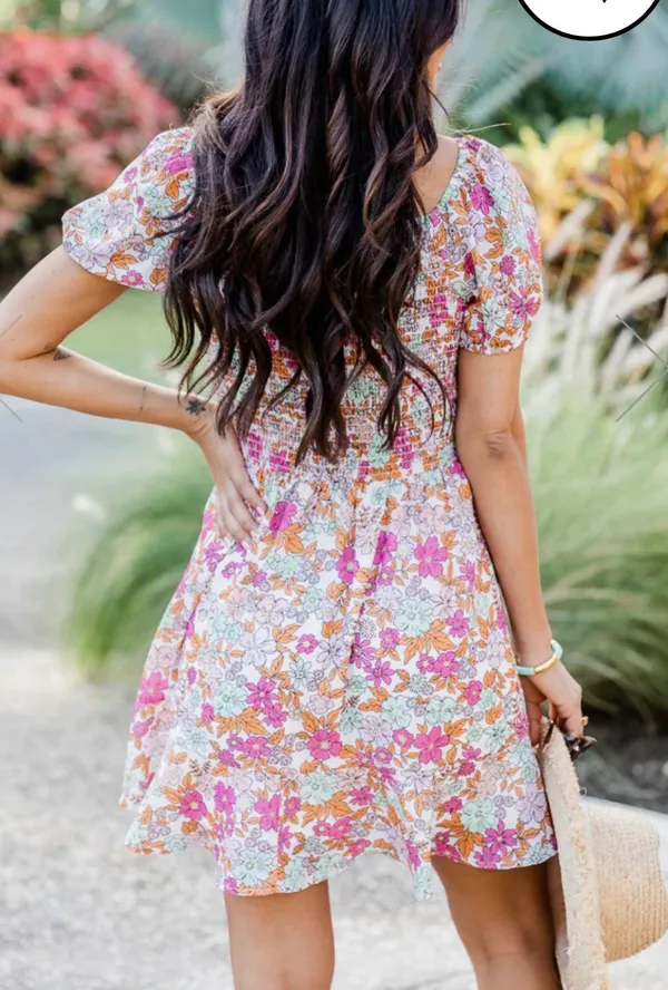 Pink Lily Floral Mini Dress - Image 3