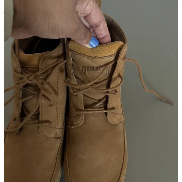 Duluth Trading Co Seneca Falls Leather Laced Ankle Boots Moc Toe Tan Brown W 9.5 - Image 3