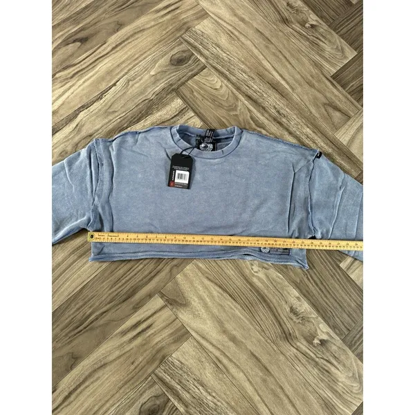 Alphalete Women's Terry Oversized Crop Pullover - Celestial Blue , Size Large - Image 3