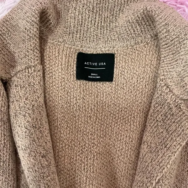 Active USA‎ Knit Cardigan Sweater Small Duster Open Front Coat Jacket - Image 3
