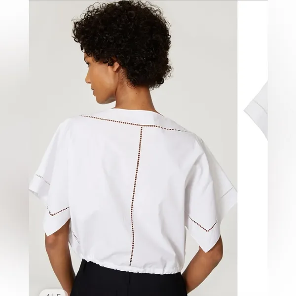 Theory Women’s White Ladder Eyelet Top - Image 2