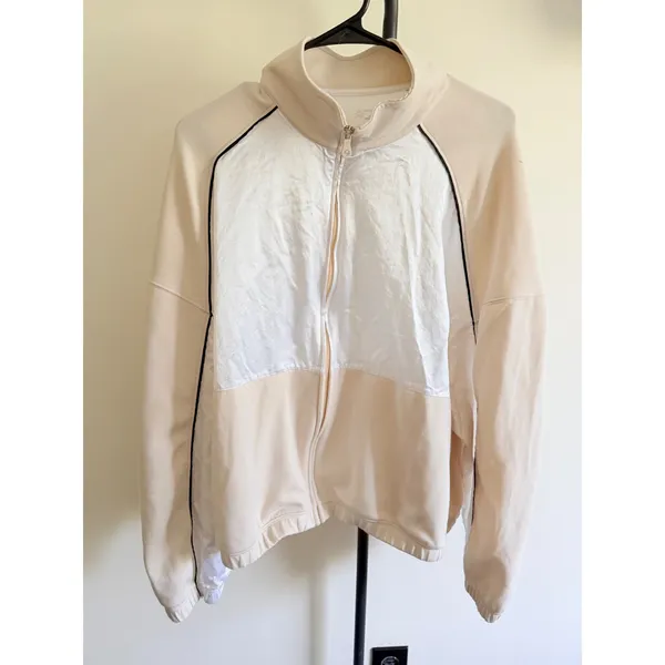 OFFLINE by Aerie Cream White Colorblock Full Zip Track Jacket XL - Image 2
