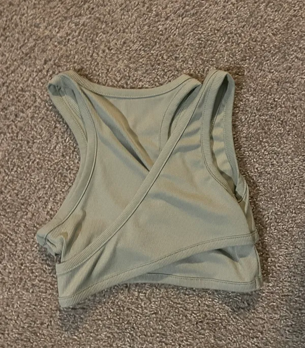 Cider Light Green Cross Crop Top - Image 2
