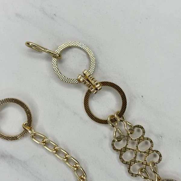 Textured Gold Chain Belt Circle Lattice XS/S ✨ - Image 2