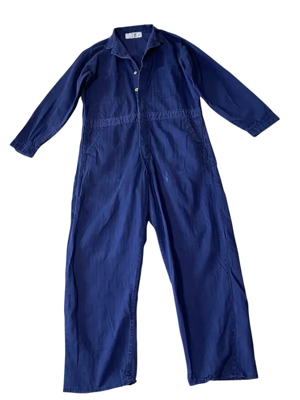 VINTAGE UNIVERSAL OVERALL Utility Jumpsuit Blue Size 1X - Image 2
