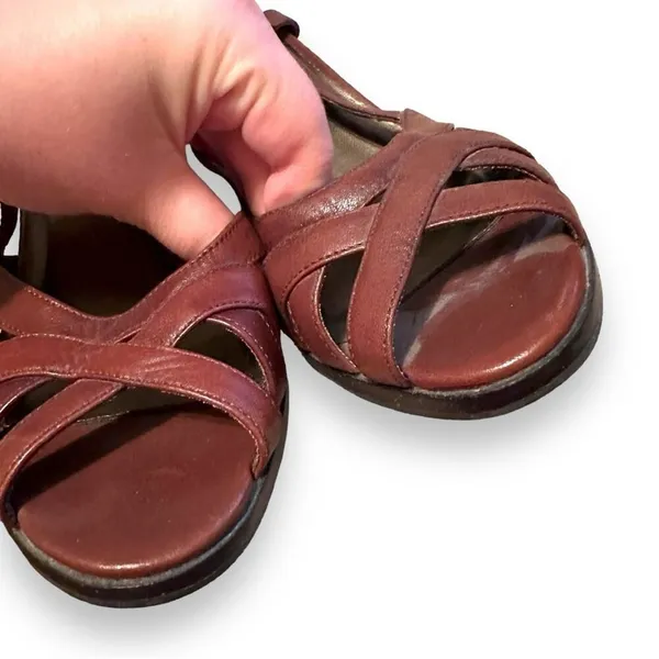 Banana Republic Vachetta Strappy Leather Slingback Heels Sandals‎ Sz 7 Estimated - Image 5