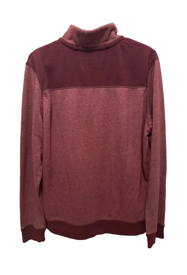 Aeropostale Men’s Two Tone Burgundy Quarter Zip Pullover Size L - Image 2