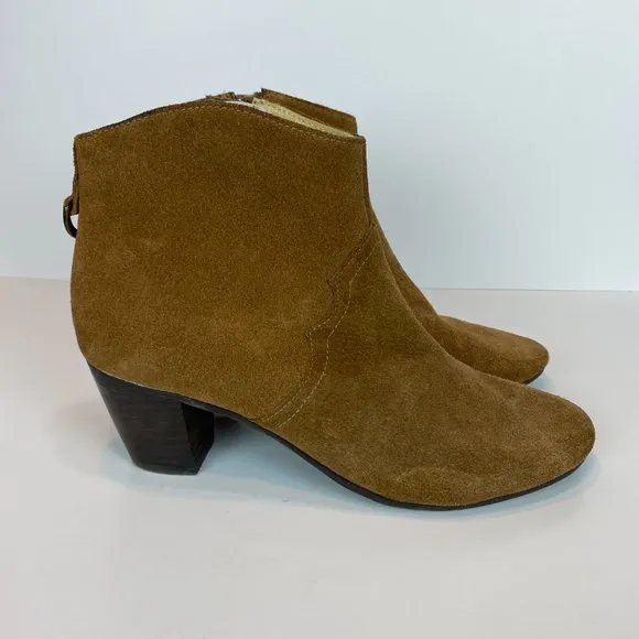 Donald J. Pliner DMSX Ankle Booties 8 Brown‎ Suede Leather Zip Annie Boots Women - Image 2