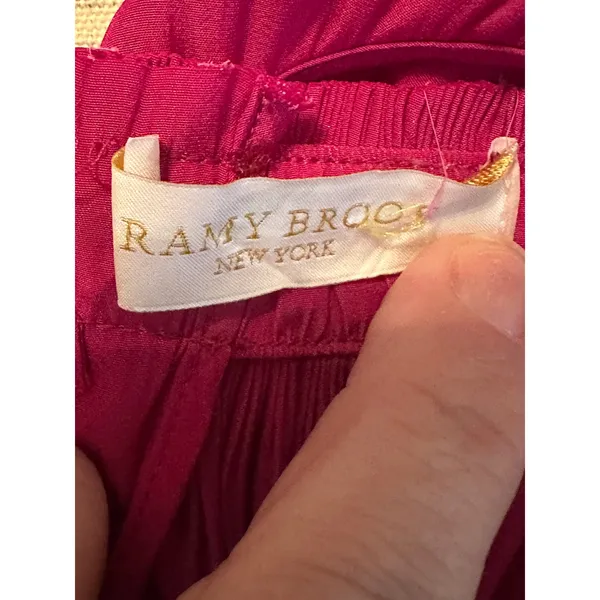 Ramy Brook Magenta Pink Keyhole Tank Sleeveless Pleated Flowy Top Resort Preppy - Image 5